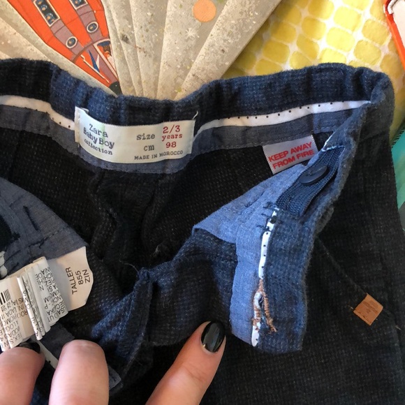 Zara Kids Boy’s Grey/Navy Shorts 2/3T - Picture 3 of 4